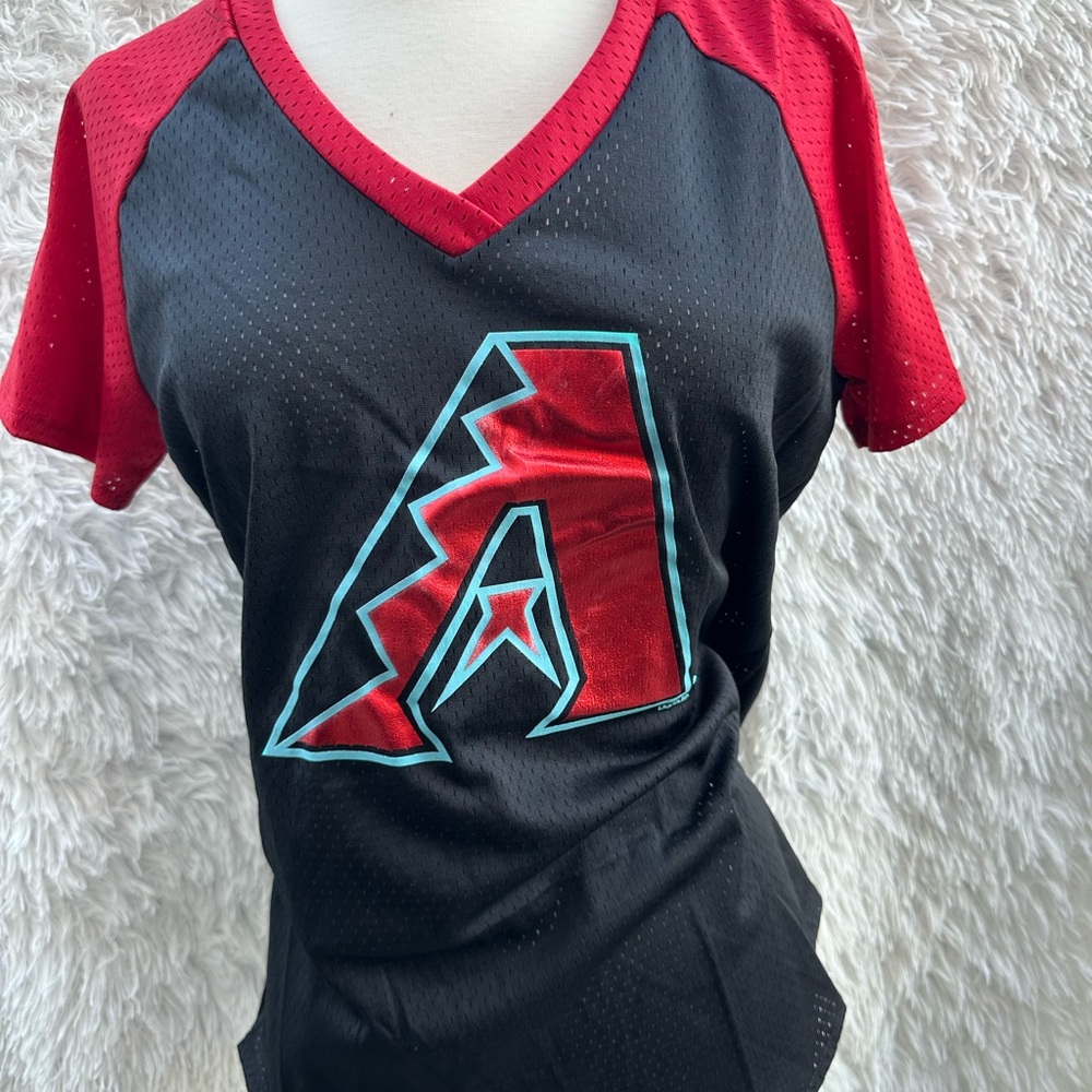 Black and Red V-Neck Sports Jersey arizona diamondbacks womens jersey